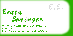 beata springer business card